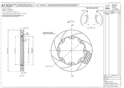 AP Racing Ventilated Brake Disc 280x25.4mm (CP5000-312/313) technical drawing