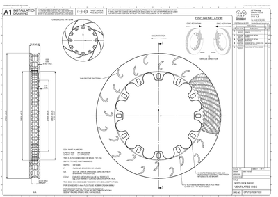 AP Racing Ventilated Brake Disc 378x32mm (CP5772-1030/1031) technical drawing