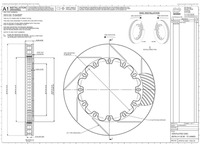 AP Racing Ventilated Brake Disc 378x36mm (CP5772-1032/1033) technical drawing