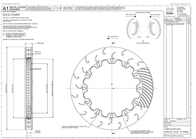 AP Racing Ventilated Brake Disc 355x32mm (CP5772-108/109) technical drawing