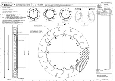 AP Racing Ventilated Brake Disc 375x36mm (CP5772-6076/6077) technical drawing