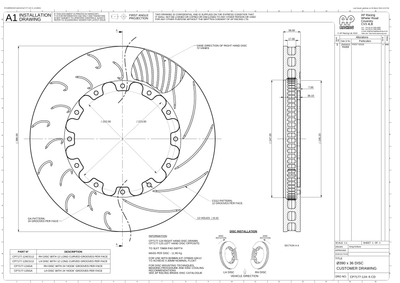 AP Racing Ventilated Brake Disc 390x36mm (CP7177-124/125) technical drawing