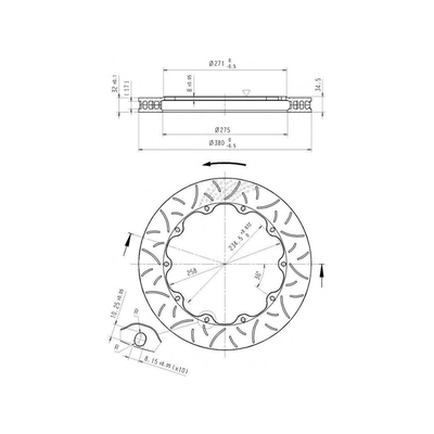 Brembo GT 380x32 Drilled Brake Disc Rotor Ring