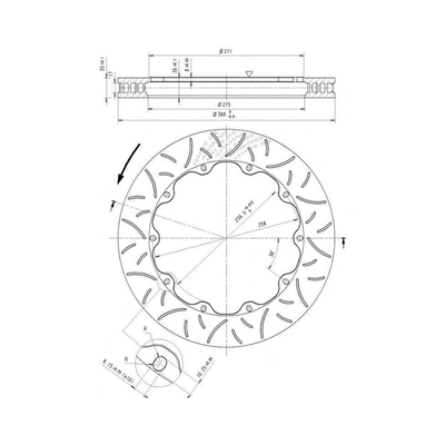 Brembo Racing Maserati Trofeo GT4 Front 380x35mm Brake Disc