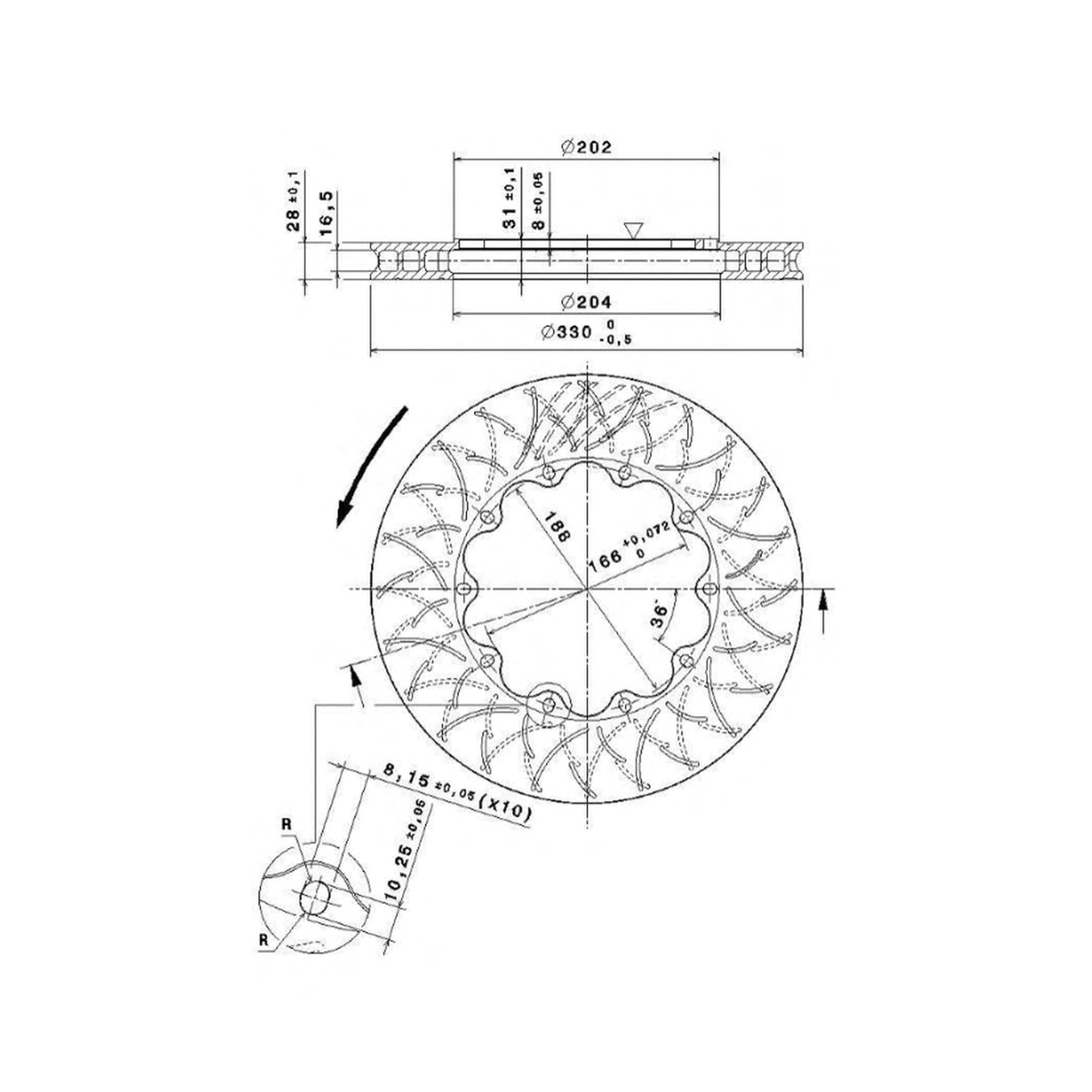 Brembo GT 330x28 Brake Disc