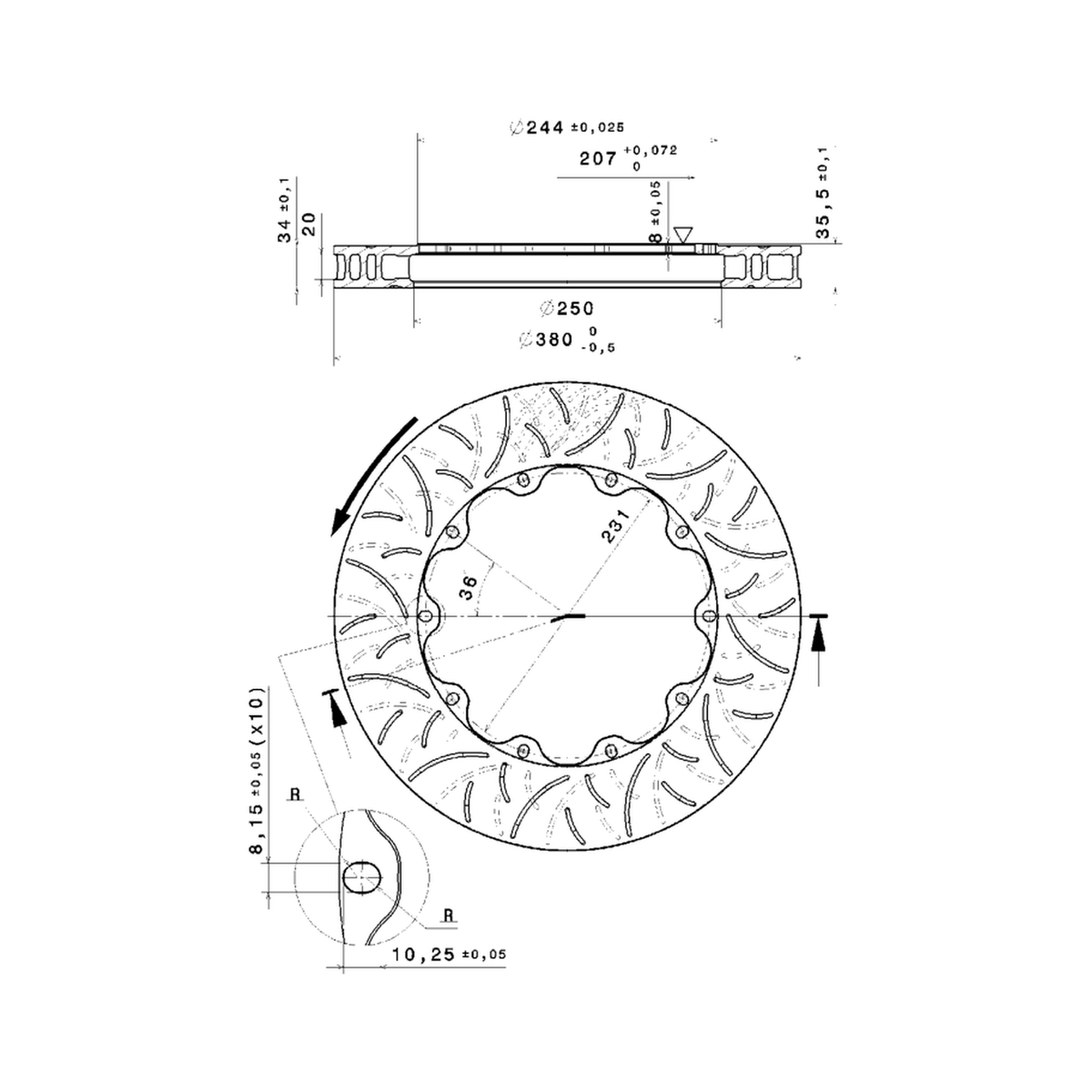 Brembo GT 380x34 Brake Disc