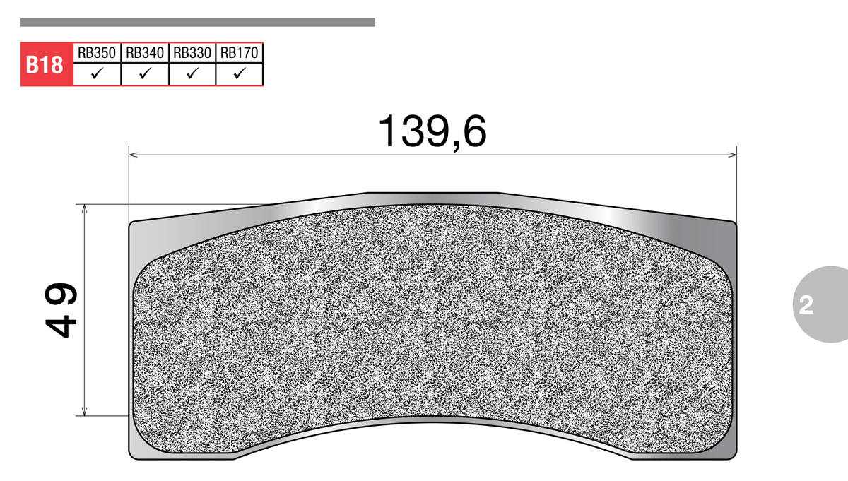 Brembo Racing pad shape B18