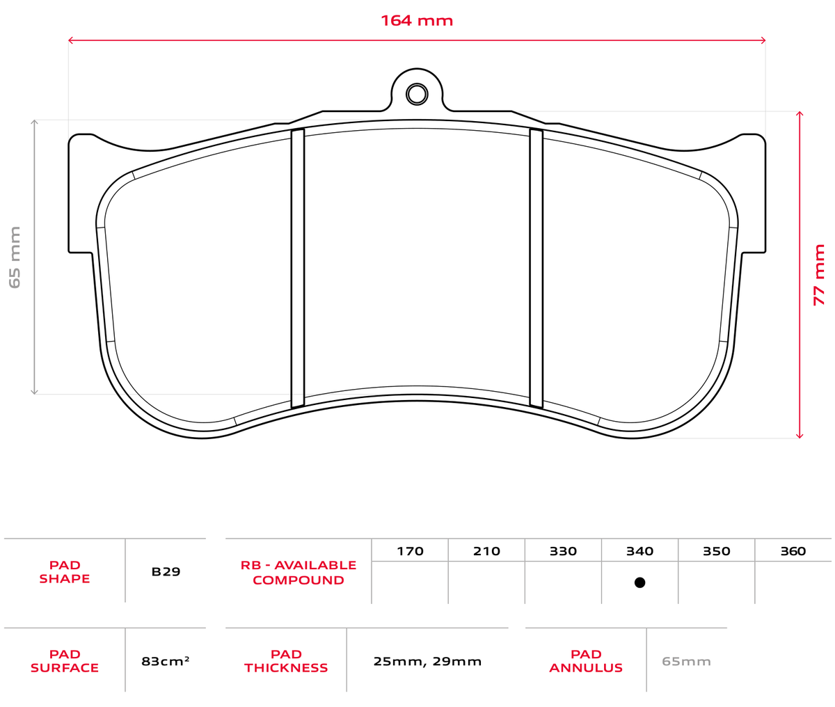 Brembo Racing B29 29mm Brake Pads