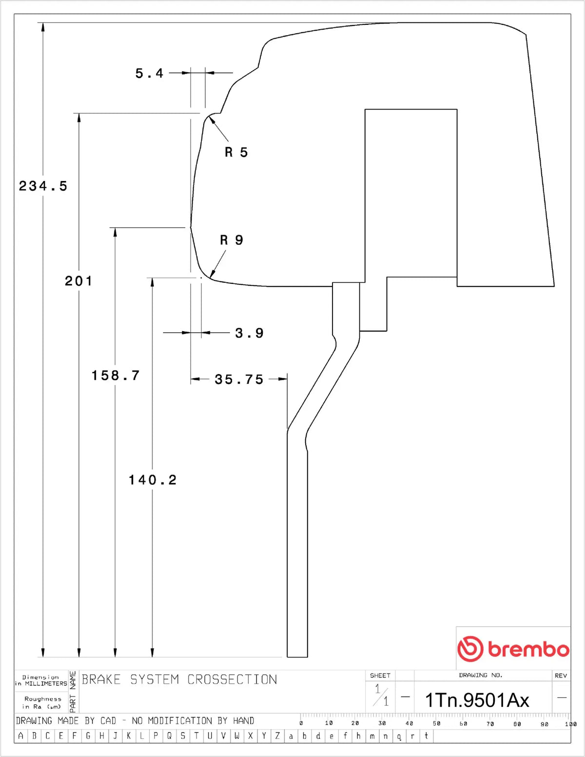 Brembo Brake Kit BMW M4 Excluding Carbon-Ceramic Brake (F82) 2015-2020 GT-BM - Brembo technical drawing 1Tn.9501Ax