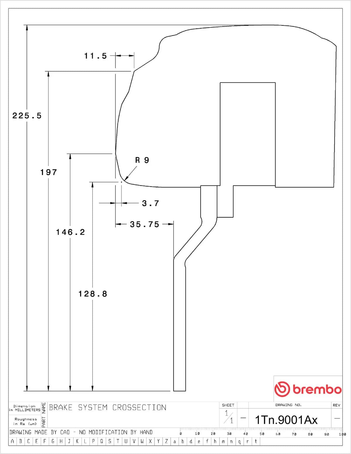 Brembo Brake Kit BMW M4 Excluding Carbon-Ceramic Brake (F82) 2015-2020 GT-BM - Brembo technical drawing 1Tn.9001Ax