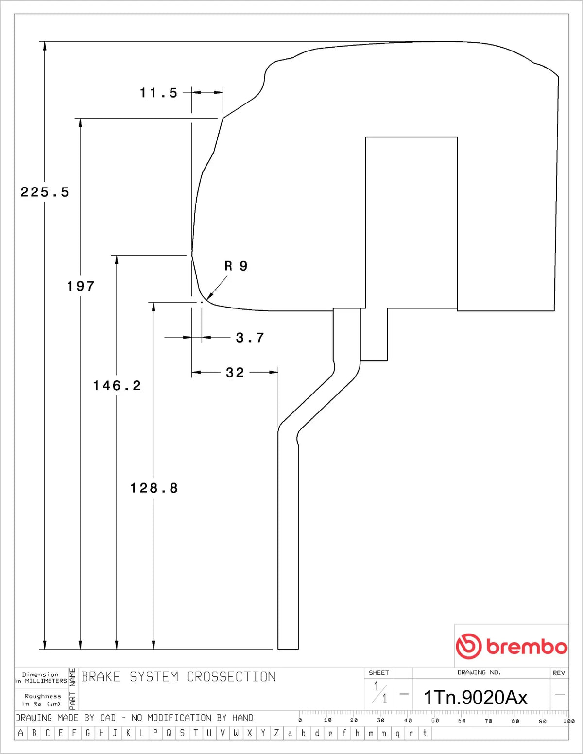 Brembo Brake Kit BMW Z4 (G29) 2019- GT-BM - Brembo technical drawing 1Tn.9020Ax
