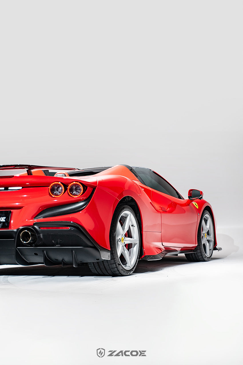 ZACOE Rear Side Flaps Carbon Fiber - Ferrari F8 Tributo/ F8 Spider