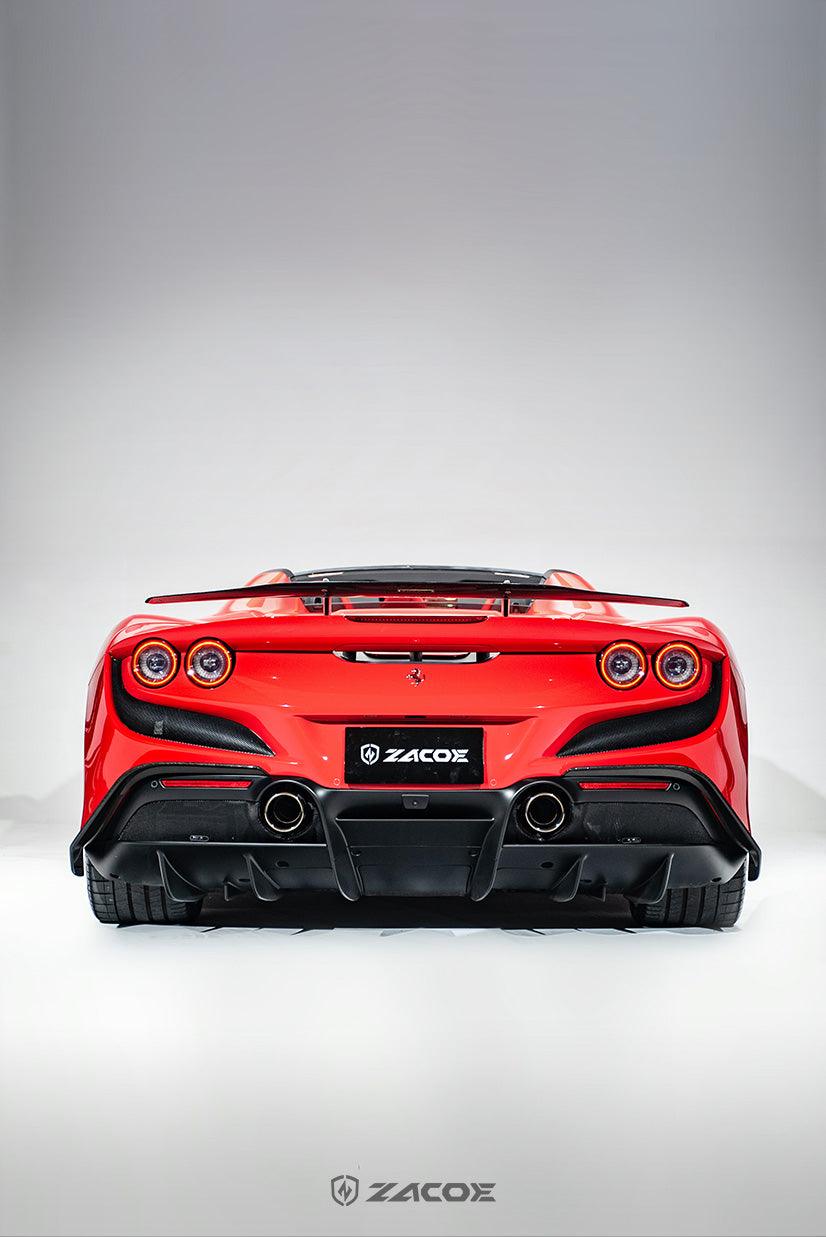 Ferrari F8 Performance Rear ZACOE Rear Side Flaps Carbon Fiber - Ferrari F8 Tributo / F8 Spider