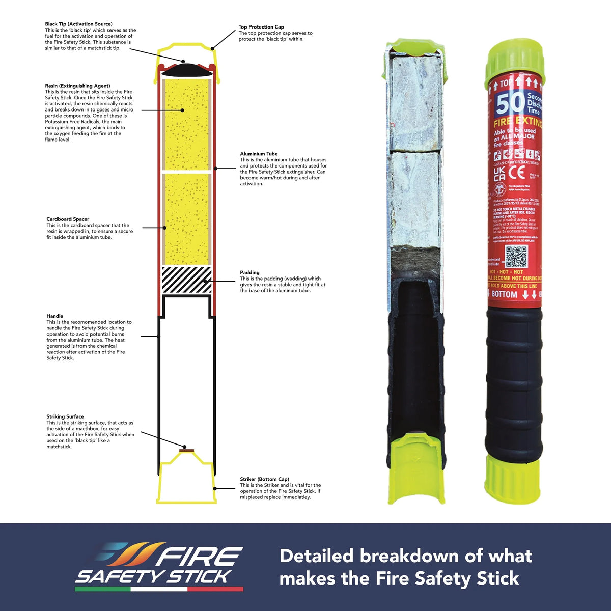 Hand Help Fire FIRE SAFETY STICK Hand Held Fire Extinguisher