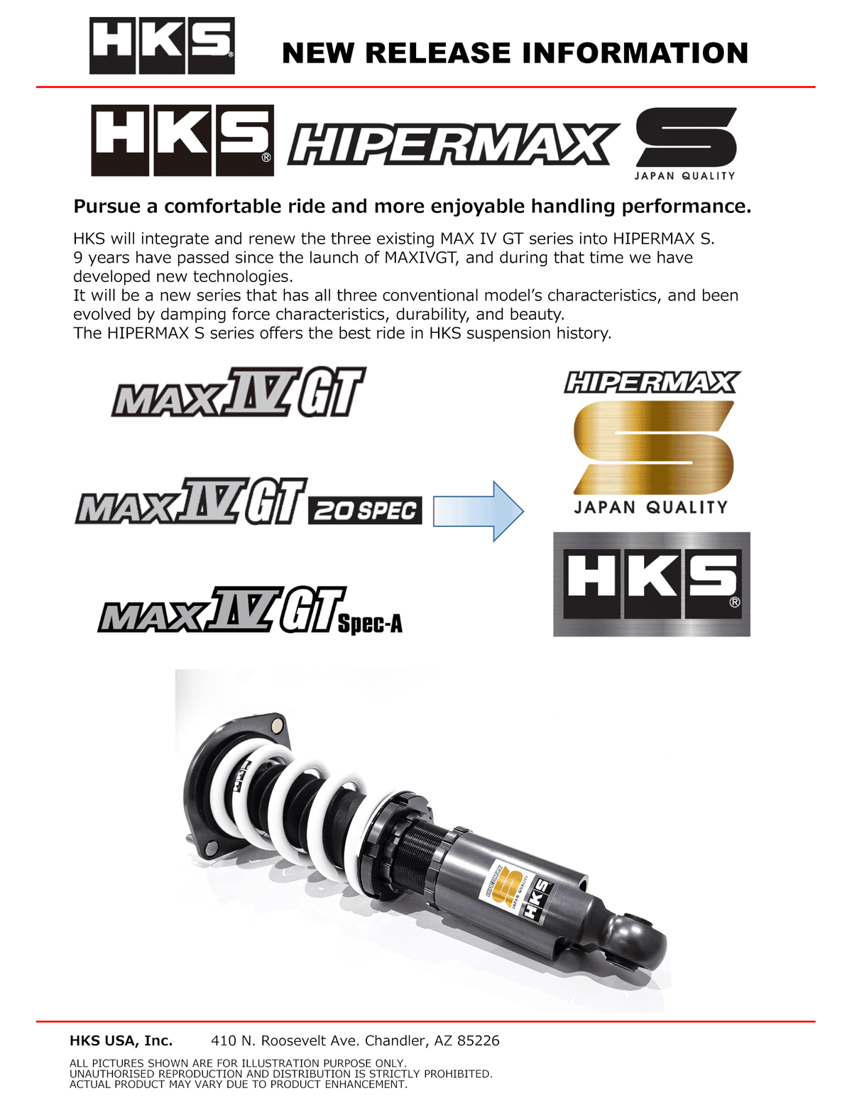HKS HIPERMAX S Coilovers Nissan Skyline (ER34) 80300-AN005 — manufacturer detail
