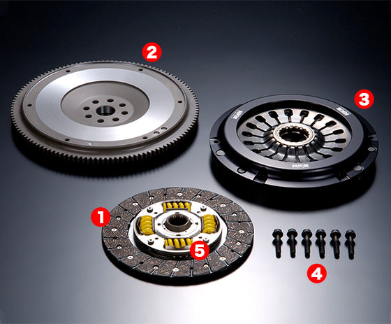 HKS LA single-plate clutch manufacturer illustration; component appearance varies by application