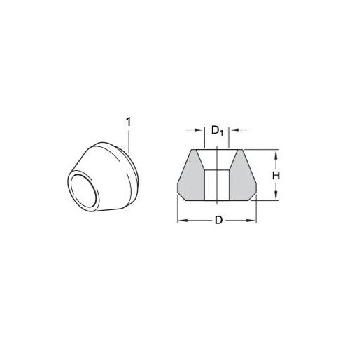 Öhlins 24630-02 Bump Stop 25 mm — component-style technical drawing