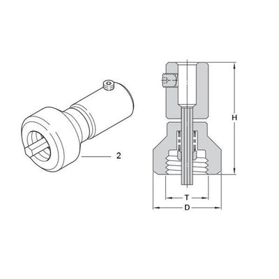Öhlins 24631-01 Rebound Adjuster for Extension Wire M12×1.25 — technical drawing