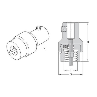 Öhlins 24631-03 Rebound Adjuster for Extension Wire M10×1.25 — technical drawing