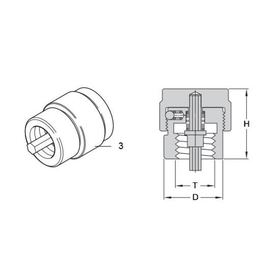 Öhlins 24631-04 Rebound Adjuster M10×1.25 — technical drawing