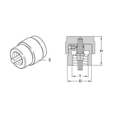 Öhlins 24631-04 Rebound Adjuster M10×1.25 — technical drawing