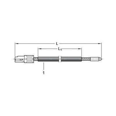 Öhlins 24632-02 Rebound Adjuster Extension Wire 280 mm — component-style technical drawing
