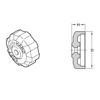 Öhlins 24633-01 Rebound Control Knob — technical drawing