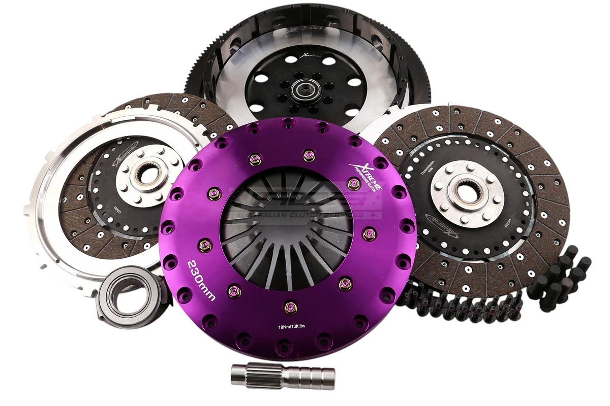 Xtreme Clutch 230mm Rigid Organic Twin Plate Clutch Kit Honda Civic Type R FK2 / FK8 / FL5 with Flywheel KHN23537-2G