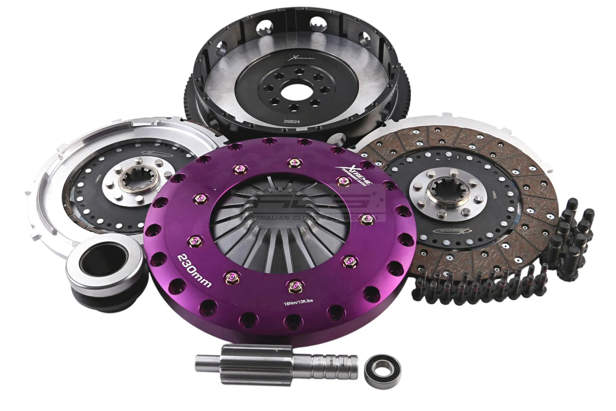 Xtreme Clutch 230mm Rigid Organic Twin Plate Clutch Kit BMW M3 E46 with Flywheel KBM23550-2G