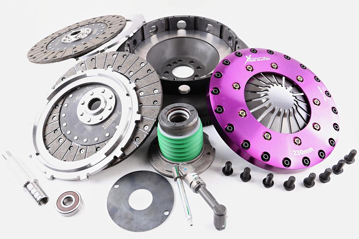 Xtreme Clutch 230mm Rigid Organic Twin Plate Clutch Kit Chevrolet Camaro LT4 6.2 with Flywheel and CSC KCR23636-2G