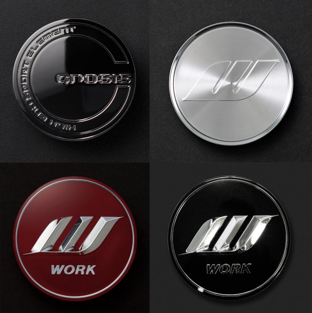 WORK optional cap comparison: 120278 glossy black small is at upper left; sold as one cap