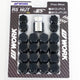 Work RS Wheel Nuts and Locking Nuts Set M12X1.5 - Closed end - Black
