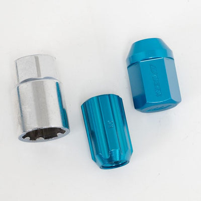 WORK RS Wheel Nuts and Locking Nuts Set M12X1.5 - Closed end - Blue