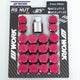 Work RS Wheel Nuts and Locking Nuts Set M12X1.25 - Closed end - Red