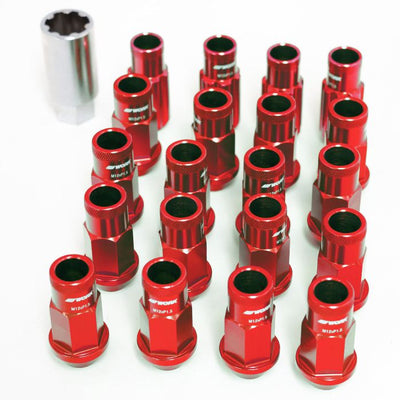 WORK Wheel Nuts and Locking Nuts Set M12X1.25 - Open end - Red