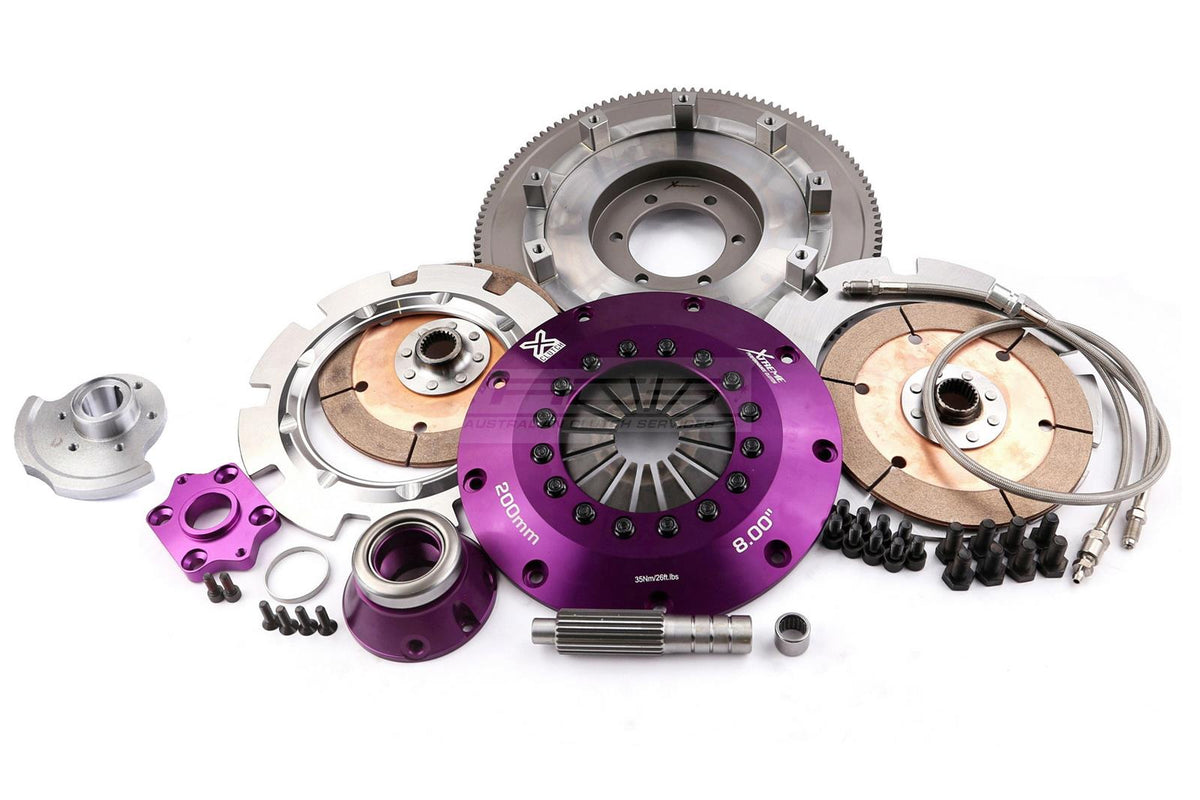 Xtreme Clutch KMZ20680-2E RX-7 FD 200 mm twin-plate kit with flywheel and hydraulic release conversion components